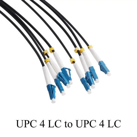 Top Notch Quad Lc Upc To Lc Upc Single Mode Fiber Patch Cord 80 Meter Indoor Extension Cable with blue LC connectors.