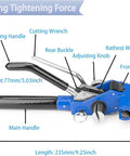 Rock Solid Stainless Steel Strapping Tensioner With Quick Cable Tie Cutter Heavy Duty Banding Tool showing tightening handle and buckles.