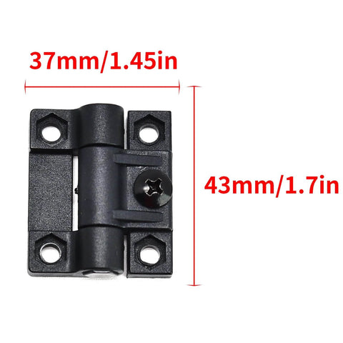 4 Pack Black Adjustable Torque Door Hinges Nylon Butt Hinges 43x37x13mm Corrosion Resistant Easy To Adjust At Any Angle