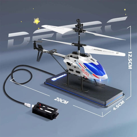 Indoor RC Helicopter For Beginners With Gyro And Altitude Hold on stand with USB charger, 3.5 channel, metal airframe