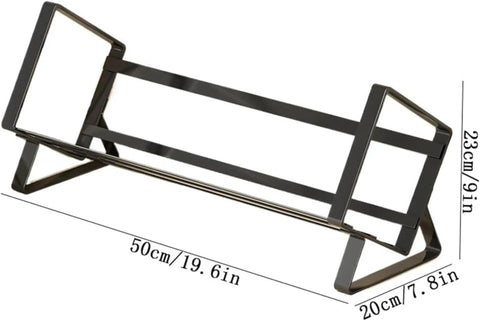 Open Iron Desk Bookcase With Industrial Style Heavy Duty Metal Shelf Rack dimensions shown