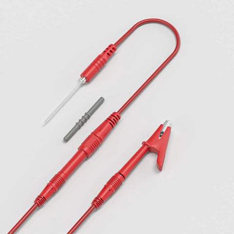 4mm Banana Plug Test Leads Kit With Wire Piercing Probes, Extension Cables And Alligator Clips For Multimeter Electrical Testing Red