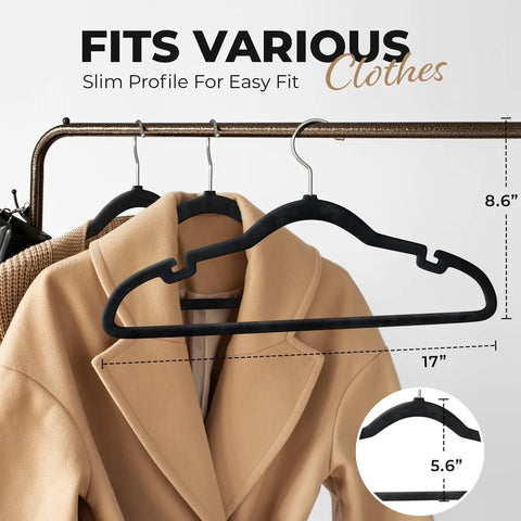 Super Dope Velvet Hangers 100 Pack Slick Space Saving Wardrobe Organizer For Shirts Pants Dresses Suits With Non Slip Grooved Hook Heavy Duty Coat Rack Keeps Your Fit Game Strong All Year Round
