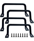 Set Of 4 Black Tableware Tray Handles And Serving Tray Pulls For Trays And Cabinets Cutting Board Hardware with screws