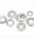 Ultra Thin Stainless Steel Washer Set 304 For Quick Tighten DIN988 Flat Shims M9 Through M18 0.5mm Thick Gasket Assortment Kit DIY Friendly Corrosion Resistant For Bolts And Screws, assorted washers on white