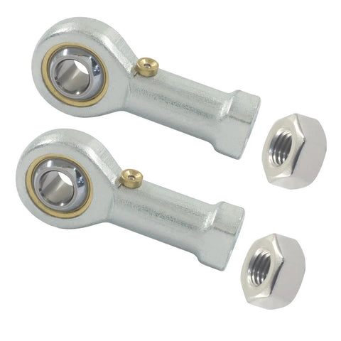 Two Pack Rod End Bearing PHSB4 With 1/4 Inch Bore And 1/4-28 Right Hand Thread Self Lubricating Ball Joint Jam Nut Included