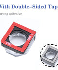 Push Button Switch Cover Dustproof Safety Protector for 22mm Switches with adhesive backing shown, transparent and red design.