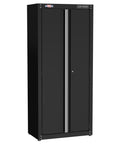 Heavy Duty Metal Garage Storage Cabinet For Floor Use, 32 Inch Tall Free Standing Steel Organizer For Tools And Gear, black finish