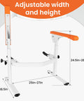 Heavy Duty Toilet Safety Rails For Elderly Free Standing Frame With Adjustable Height And Width dimensions shown