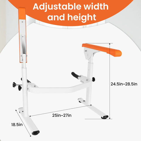 Heavy Duty Toilet Safety Rails For Elderly Free Standing Frame With Adjustable Height And Width dimensions shown