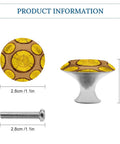 Two Pack Round Brown Wood Ring Cabinet Knobs With Screws Stainless Steel Kitchen Cupboard Handles Decorative Dresser Drawer