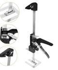 Two Piece Hand Lifting Jack Kit For Furniture Placement And Tile Leveling Features Clearly Marked Dials For Dead On Alignment, manual hoist with precise dial.