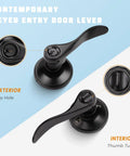 Matte Black Lever Door Handle Set With Keyed Entry For Front Door 3 Pack Vintage Style Door Handles Easy Install Lockset