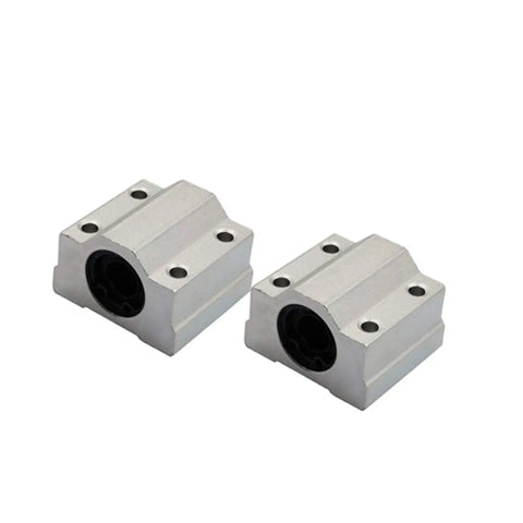 2 Pcs SCS10UU Linear Motion Bearing Slides 10mm Length for CNC Parts, 3D Printer Parts, and Precision Machine Tools, Smooth Low Friction Guide Rails for Accurate Positioning and Reliable Performance, two aluminum bearing blocks