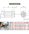 Air Cooled Hysteresis Brake A-HB-05M-D-0.5Nm With Dual Output Shaft No Base keyway dimensions diagram and specs