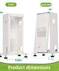 Dimensions of Durable Metal Protective Case For Square Golf Launch Monitor With Leveling Stand And Clear Acrylic Screen All In One Indoor Outdoor Simulator Enclosure, showing height and width.