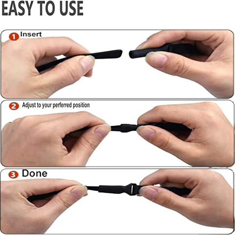 Instructions on using 4 Pack Adjustable No Slip Eyeglasses Strap Retainer For Men And Women Universal Sports Eyewear Lanyard