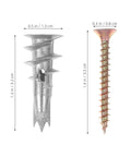 Spiral Wall Anchors Kit 13X32MM Zinc Alloy Self Drilling Hollow Anchors and screws for drywall mounting.