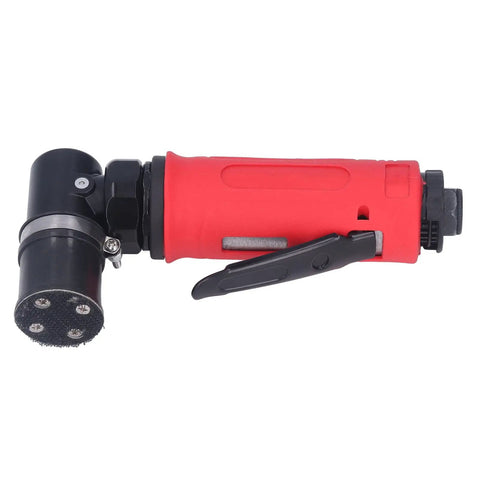 15000 RPM Air Die Grinder With Built In Muffler And Red Protective Sheath, Compact Pneumatic Spot Mill For Rust Removal And Deburring, Zinc Alloy Construction With Low Vibration, Pro Shop Tool That Busts Rust Fast - Side view of red ergonomic grip.