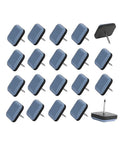 20 Piece Nail On Furniture Glide Pads Hella Smooth Gliding Foot Caps Eliminate Floor Scratches And Creaking Noise Heavy Duty Durable Base For Tables And Chairs 30mm - Set of gray plastic pads with pins.