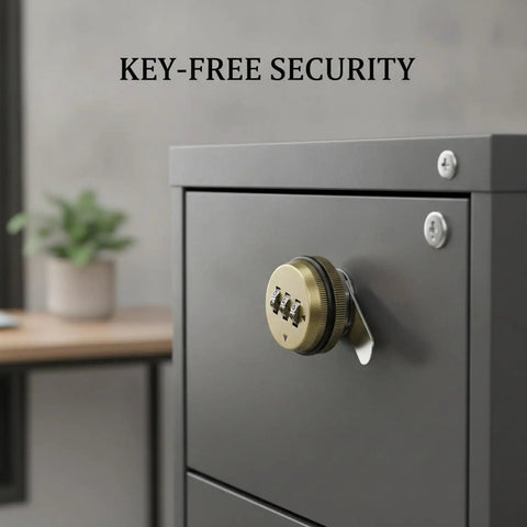 Keyless Mechanical Cam Lock For File Cabinets And Lockers Zinc Alloy Bronze Finish 20mm Latch Fits Standard Cabinets