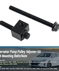 Premium Alternator Belt Tensioner Pulley Adjuster Kit with mounting bolts and nuts for Hyundai and Kia vehicles.