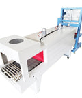 Heavy Duty Two In One Tabletop Shrink Wrap Machine For Bottles And Flat Packs with a sleek design and conveyor for quick packing.
