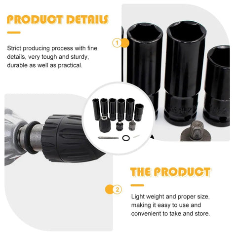Beefy Impact Wrench Socket Set Made From Gnarly Chrome Vanadium Steel For Ruff Garage Jobs Includes multi drive adapters and sockets.