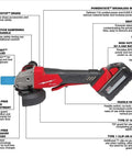Badass Brushless Angle Grinder Set Featuring Dual High Output Batteries And Rapid Charger with tool-free guard adjustment and ergonomic design.
