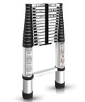 14.5 Foot Aluminum Telescopic Ladder With Dual Locking Mechanism Non Slip Collapsible Multi Use Step Ladder For Home Roofs RV Exterior Cleaning