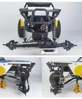 Tough As Nails Steel Front Cvd Drive Shafts Upgrade Kit For 1/10 Scale Rc Rock Crawlers rear chassis view with suspension.