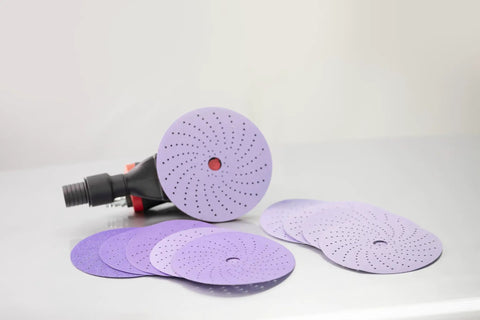 Cubitron II Hookit Clean Sanding Abrasive Disc 31465 for automotive sanding, 3 inch, 500 plus grit, multi hole dust extraction pattern