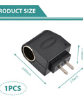 No Hassle Heavy Duty Automotive Power Converter Steps Down AC 220V To DC 12V Right Out Of Your Cigarette Lighter Port Straight Up Plug And Play Universal Adapter 2.95 inches long.