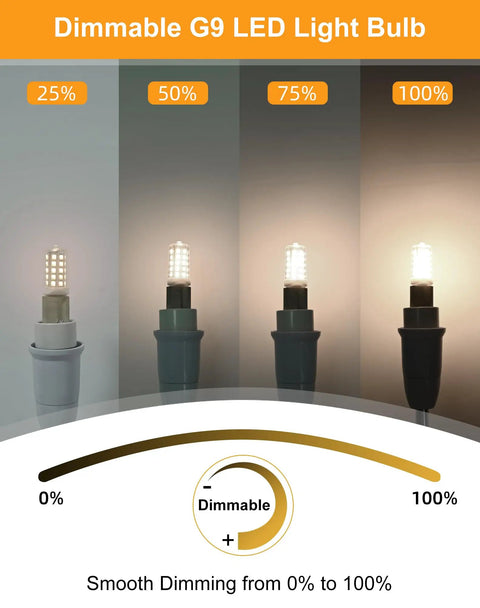 G9 LED Bulb Dimmable 4W 4000K Neutral White 450 Lumen Ceramic Bi Pin Base T4 Chandelier Replacement dimming demo