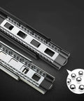 Soft Close Cabinet Drawer Slides With 3 Fold Full Extension, Side Mount Track Glides, Double Row Ball Bearings, 20 Inch