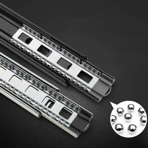 Soft Close Cabinet Drawer Slides With 3 Fold Full Extension, Side Mount Track Glides, Double Row Ball Bearings, 20 Inch