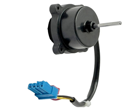 Condenser Fan Motor Assembly For Refrigerators, DC 12V 1A, 4 Pin, High Quality Metal Housing, Replacement Part EAU65058502, front view