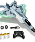 Dope Remote Control Jet Plane With Extra 3 Batteries, LED Lights, controller, wheels, charging cable and batteries displayed
