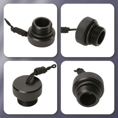 Scuba DIN Plug Dust Cap For First Stage Regulator With Cord Valve Protector Black Plastic Cover For Diving And Snorkeling Cylinders 0.61 Inch ID 25x30mm