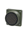Mil-Spec Connector Socket For 28-21 Series 37 Core Pin 37P MS3100A-28-21S Compatible US Military Standard Interconnect For Aerospace And Heavy Duty Industrial Use, green panel-mount socket