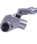 Heavy Duty Hydraulic Torque Wrench 1741Nm Square Drive Lightweight Alloy Build 360 Swivel Manifold side view with adjustment knob.