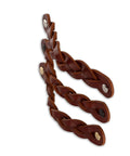 Leather Drawer Pulls Braided Cognac Finish Set Of 12 6-1/2 X 1 Inch Leather Handles side view