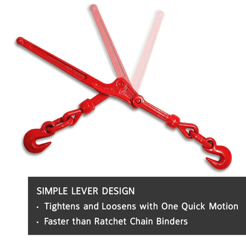 Beefy Heavy Duty Chain Binders 5 Sixteenth To 3 Eighth Inch Set Pack Of 2 With 5400 Lbs Working Load Limit forged steel handle