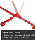 Heavy Duty Chain And Binder Kit For Trucks And Flatbeds With 20 Ft Grade 70 Chains And Load Binders, lever binder detail