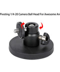 Super Dope Magnetic Camera Mount Snaps On Tight For GoPro Hero Insta360 And DJI Action Cameras Featuring Versatile Quarter Inch Thread Adapter Plate, 360-degree pivot ball head for adjustable angles.