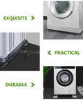 Heavy Duty Washing Machine Stand With Wheels And Shockproof Pads, Stainless Steel Appliance Dolly Mover For Frigidaire Dishwasher, close-up of practical dolly under a washing machine.