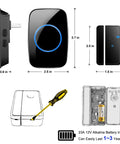 Wireless Door Chime Kit With Sensor And Receiver, Plug And Play Entry Alarm, No Wiring Required, Easy Adhesive Door Sensor Install, Long Range Up To 1000 Feet, Pre-Paired Right Out Of The Box. Black receiver and sensor with 23A 12V battery
