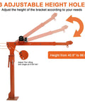 Heavy Duty Truck Bed Crane With 3500 Lbs 12V Winch One Person Setup 360 Degree Swivel Hitch Mounted Engine Hoist height adjustment
