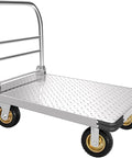 Heavy Duty Platform Cart With 6 Inch Wheels And 2000 Lbs Capacity Steel Large Flatbed Dolly Foldable Push Cart For Groceries