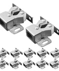 Stainless Steel Cabinet Door Latch Roller Catch Ball Catch Hardware Set Easy To Install for cabinets, silver finish.